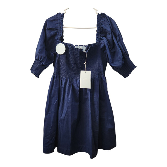 HILL HOUSE The Athena Nap Dress XL Navy Babydoll Smock Cottagecore Chic Peasant - Picture 1 of 9